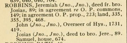 Oyster Bay Town Recrods Index: Robbins